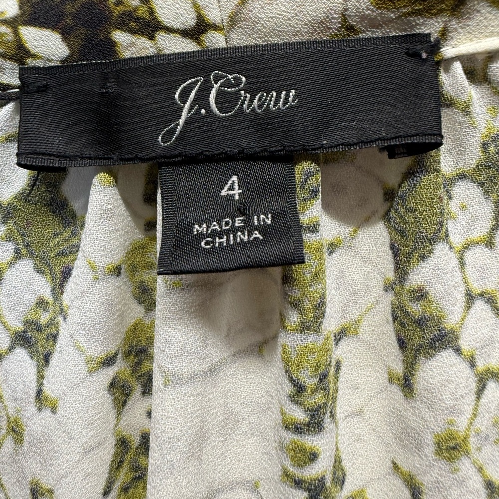 J. Crew Olive & Cream Python Print Long Sleeve To… - image 3